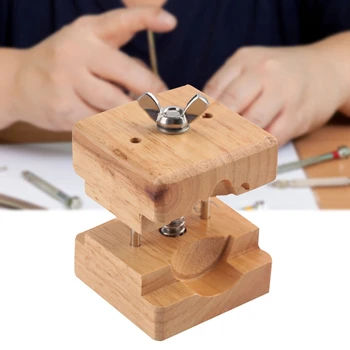 

Professional Wooden Watch Case Block Vise Clamp Movement Wood+Stainless Steel Watch Repair Tool Kits for Watchmakers
