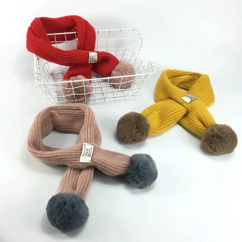 

New 2018 Autumn Winter Baby Scarf Boy Girls Knitted Scarf pure color Kids Neck Warmer Scarf Children Scarves