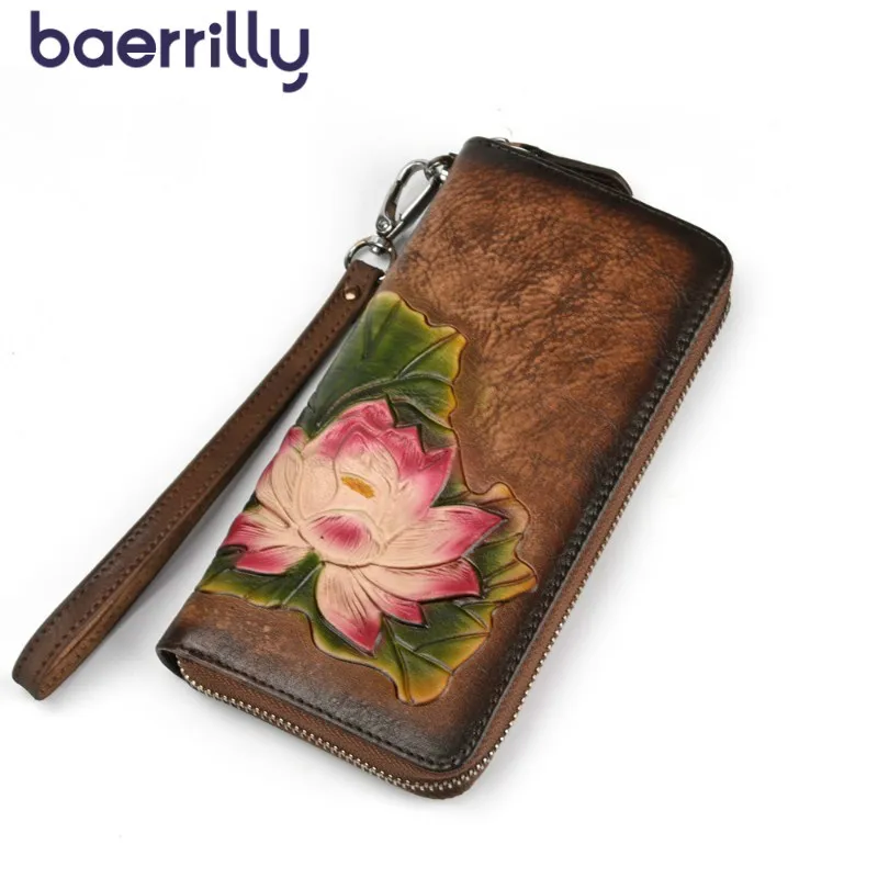 

New Women Wallet Coin Purse Zipper Genuine Leather Wallet Money Pocket Long Clutch Bags Card Holders Womens Wallets And Purses