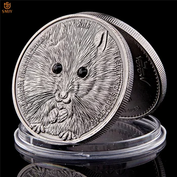

2015 Endangered Wild Protected Animal Phodopus Campbelli Mongolian Hard Black Eye Animal Theme Commemorative Coin Collectibles