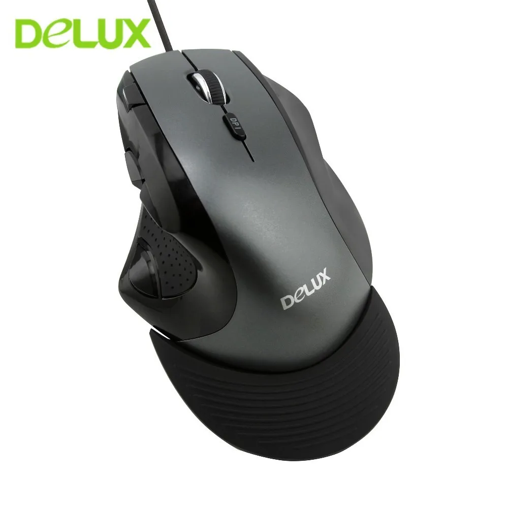 Delux эргономичная Проводная игровая мышь 3200 dpi 8 кнопок съемный ладонь USB Мыши оптическая Mause для ноутбука PC компьютерная игра геймер