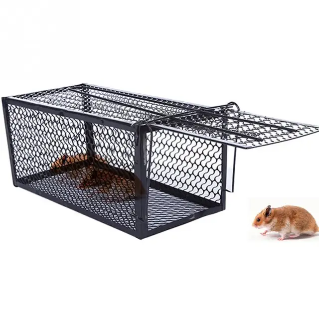 One Pot End Automatic Metal Trap Cage Home Trap Hamster Box Rodent Animal Control Humane Mouse Rat Cage Bait Live 2