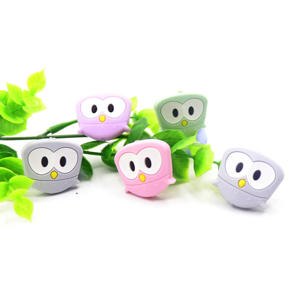 

100pcs DIY baby pacifier chain silicone beads accessories cartoon cute mini bird shaped silicone beads baby food grade