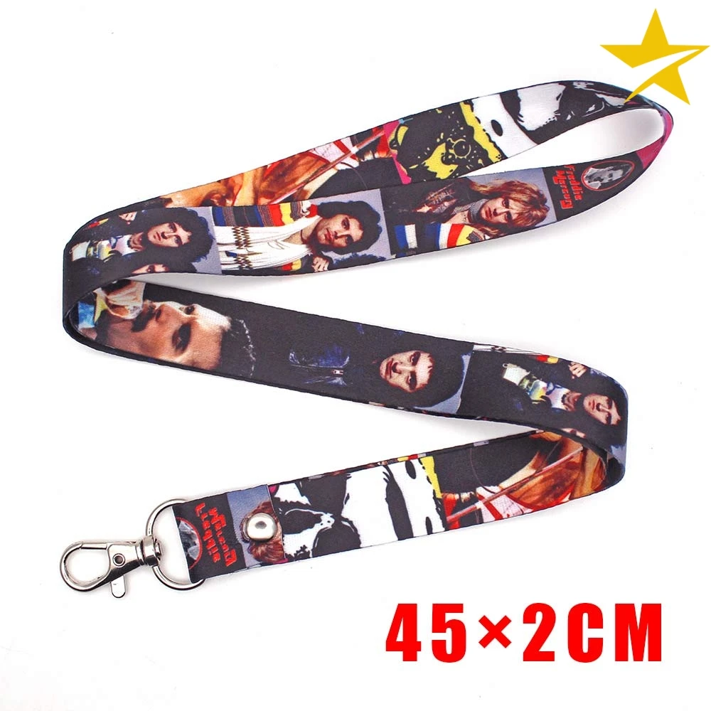 

SingFly Freddie Mercury Lanyard Neck Strap ID Card Holder Keys Metal Clip Hang Rope Mobile Phone Rope Lanyards Accessories