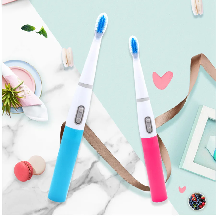 

Adults Electrical Toothbrush With Cover Brush Heads Battery Operated Eco Friendly Waterproof Teeth Brush Holder Soft Bristle