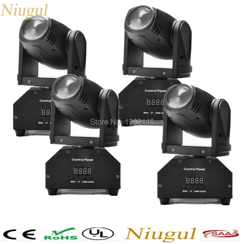 4 шт./лот 10 W светодиодный мини-пучок Moving Head Light/4in1 RGBW светодиодный Линейный луч эффект освещения сцены/DMX512 дискотека этап DJ точечные