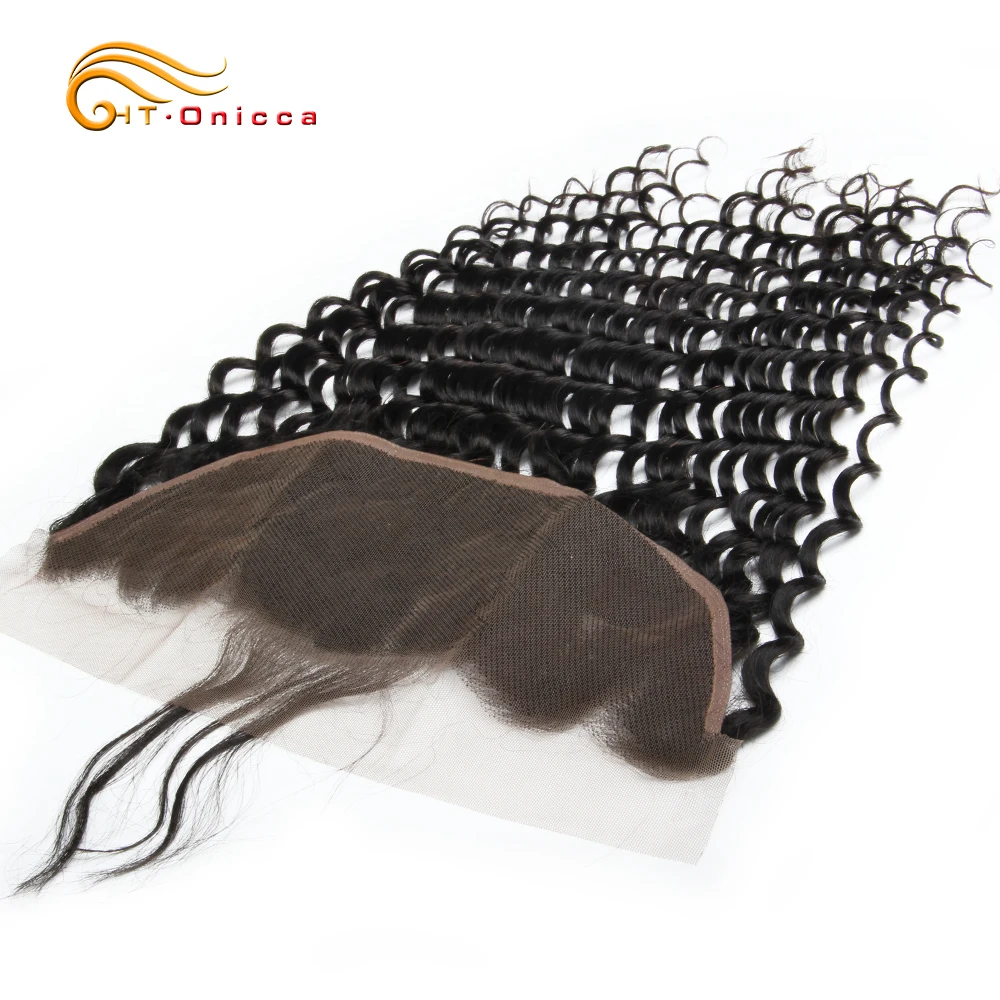 Onicca Hair Lace Frontal Closure Brazilian Deep Wave Human Hair Ear To Ear Lace Frontal Closure 13x4 Free Part With Baby Hair