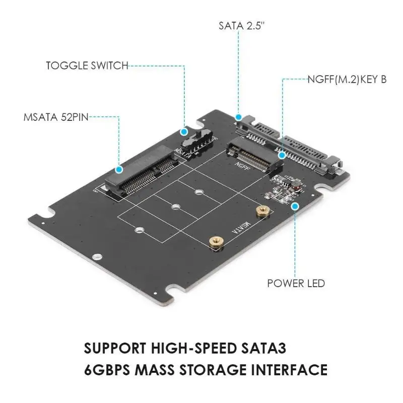 2 в 1 mSATA SATA NGFF M.2 для SATA3 конвертер адаптер Карточка SSD жесткий диск|Адаптеры карт