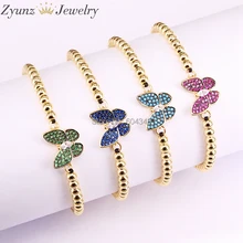 5 шт. ZYZ337-9348 Модные женские браслеты микро Pave CZ насекомое бабочка Плетеный Браслет-макраме Шарм браслет, украшение, подарок