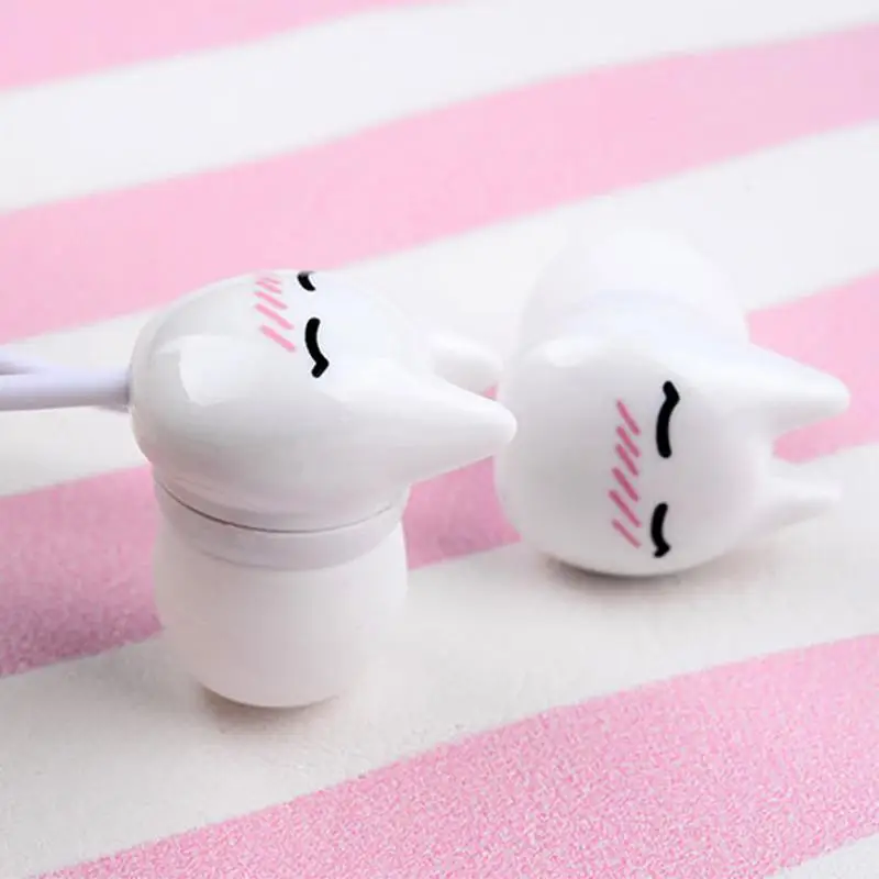 

Cartoon Cat Style Earphone Students Couples Music Call Universal In ear Headphone Boutique Packaging Sport Music Headset
