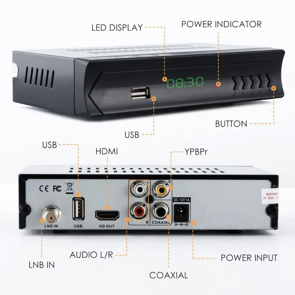 Цифровой ТВ коробка DVB-S2 HD приемное устройство спутниковый приемник IP ТВ m3u Media Player Youtube USB Регистраторы WI-FI RJ45 Ethernet BissVu Koqit