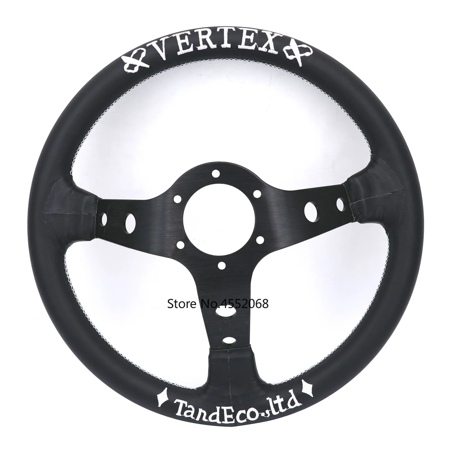 VERTEX 330 мм jdm Гоночный черный натуральная кожа Drift руль