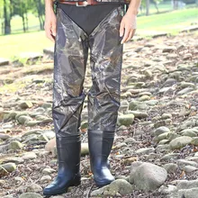 Для взрослых на открытом воздухе Рыбалка водонепроницаемый болотные брюки Рыбак ловить рыбу Охота Износостойкие ПВХ резиновые камуфляжные водные брюки