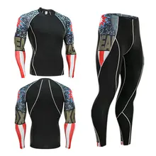 Тренировочный костюм мужской спортивный костюм Быстросохнущий беговой костюм Мужская компрессионная одежда Рашгард мужской спортивный термобелье