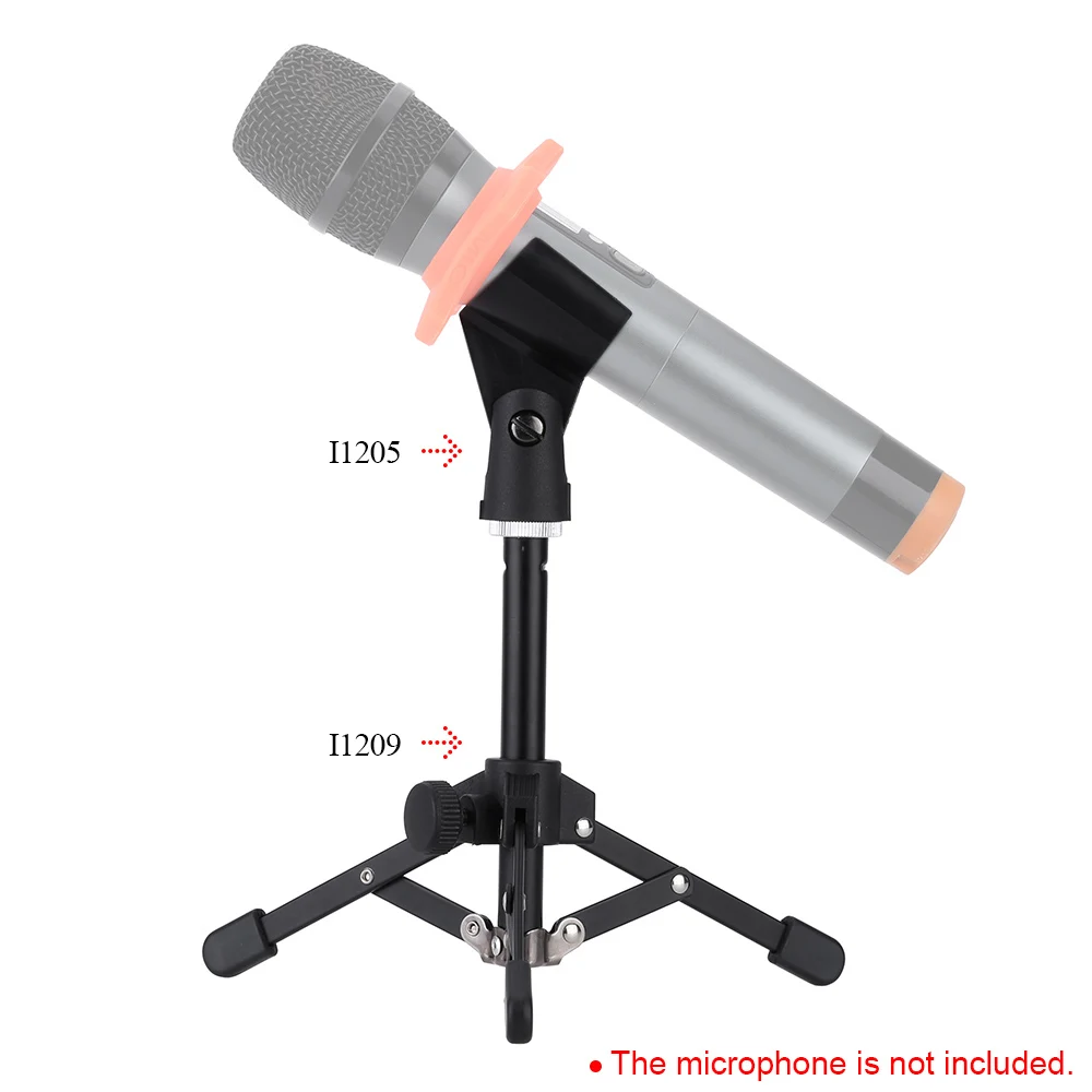 Ammoon MS-12 Мини Складной Настольный Штатив для микрофона, подставка для микрофона, держатель для встречи, подходит для большинства стандартных микрофонных зажимов