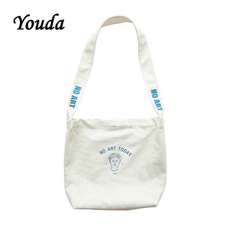 Youda сумки на плечо с буквенным принтом Милая Холщовая Сумка японский простой стиль сумки дизайн сумки женские повседневные сумки