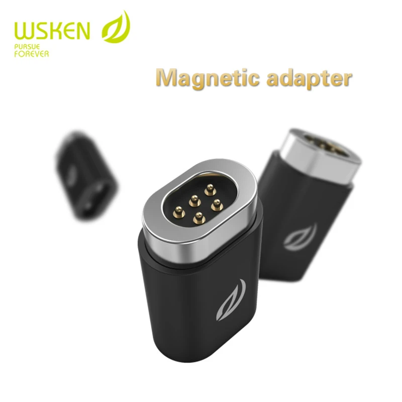 Магнитный адаптер Wsken с разъемом Usb type C и Micro Otg зарядный для телефона