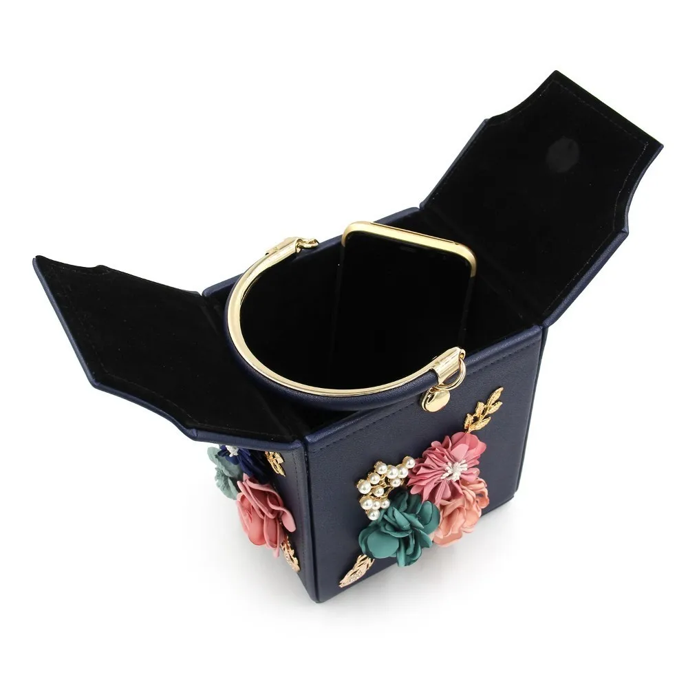 Women Evening Bag Fashion Squared Box Design Ladies Flower Handbag For Wedding Female Clutch Shoulder Messenger Bags For Women Women Evening Bag Fashion Squared Box Design Ladies Flower Handbag For Wedding Female Clutch Shoulder Messenger Bags For Women