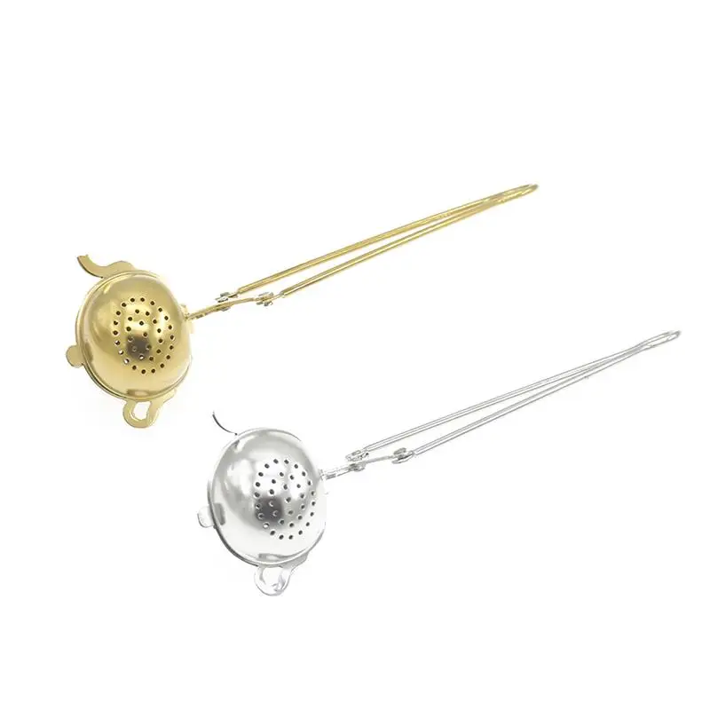 

Stainless Steel Clip-on Tea Ball With Handle Tea Filter Teaspoon Tea Set Ball Infuser Tool