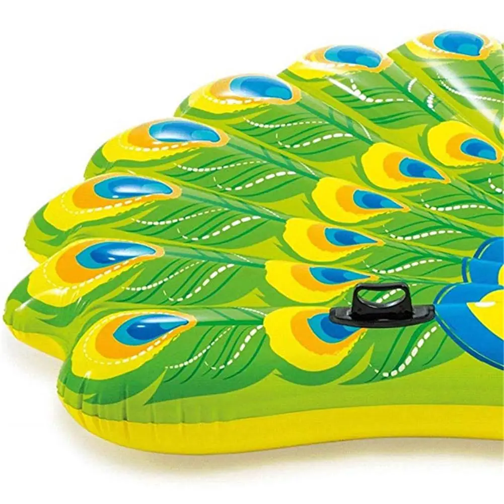 Large Inflatable Peacock Shape Life Buoy Swimming Ring Floating Bed for Adults