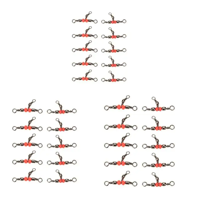 

10pcs 3 Way Fishing Rolling Barrel Triple Swivels Bearing Connector Solid Ring Fishing Tackle Accessory
