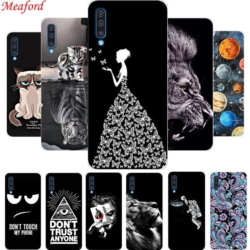 

Funda For Samsung Galaxy A50 Case 6.4" Cool Print Black Silicone Soft Phone Case For Samsung A50 A 50 Back Cover TPU Case Coque