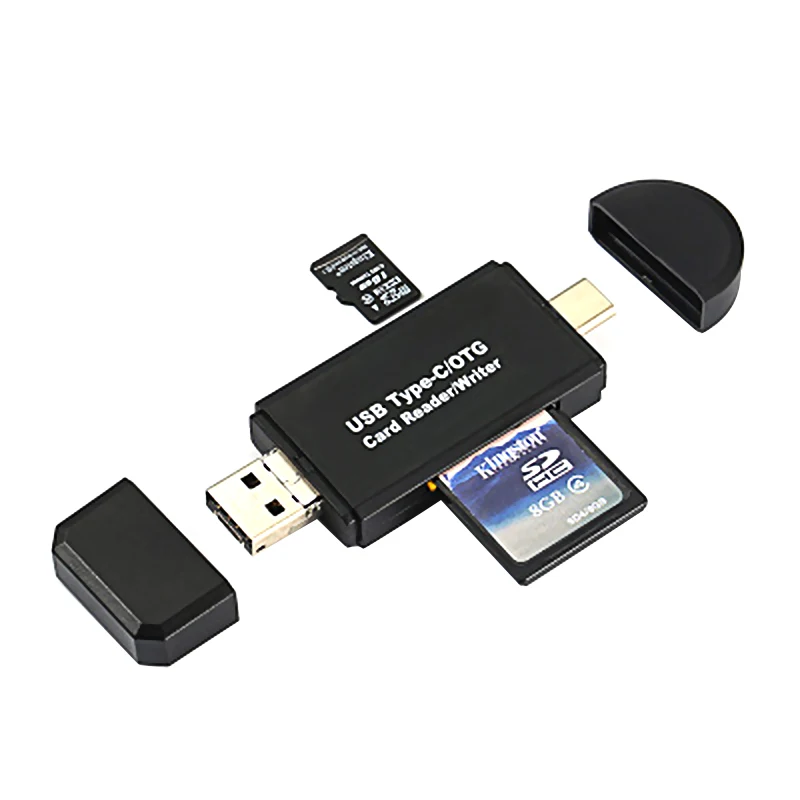 

3 In 1 Type C TO Micro USB USB OTG Card Reader High-speed USB2.0 Universal OTG TF/SD for Android Computer Extension Headers