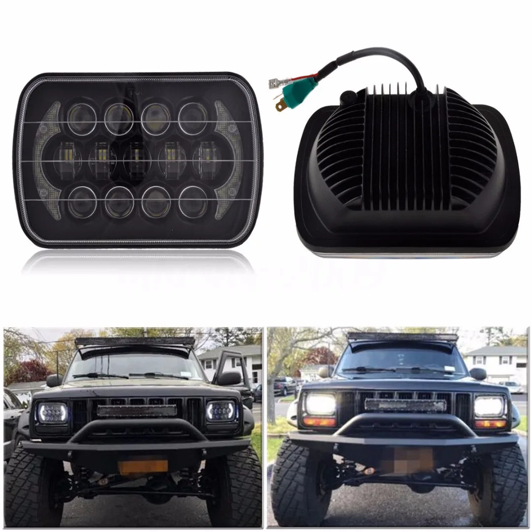 JXLCLYL 85 Вт 7x" 5X7" светодиодный проектор фары Hi-Lo луч DRL Для Jeep Cherokee XJ