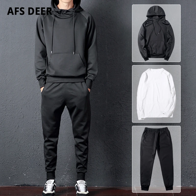Men Set Hoodies Sportswear Athletic Physical Workout Clothes 2018 Running Jogging Sports Clothing Tracksuit Sweatsuit 3 Pcs Suit