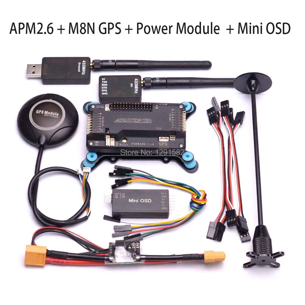 

APM2.6 APM 2.6 Flight Controller board M8N GPS with compass Mini OSD Power Module GPS Stand Holder For F450 S500 S550