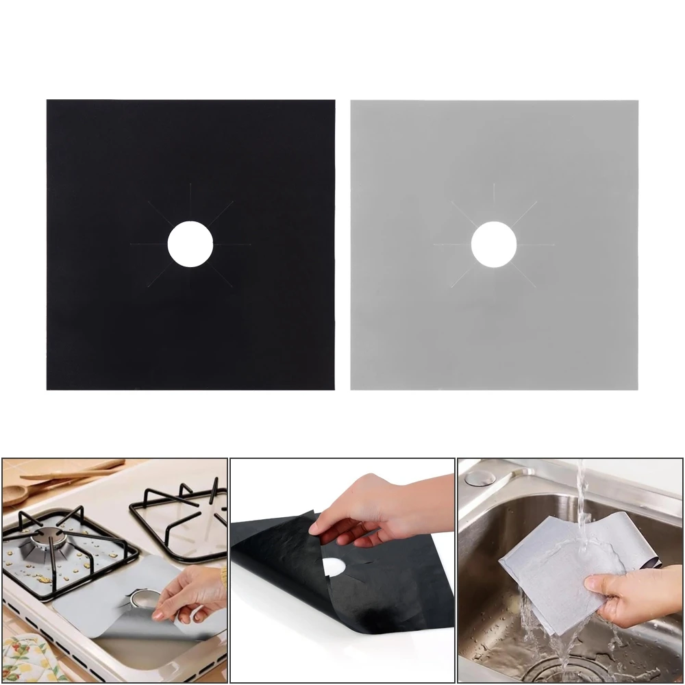 

Reusable Gas Range Stove Top Burner Protector Oil Resistant Liner Cover For Cleaning Gas Hob Protector Accessories Pad 3
