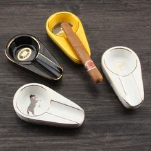 Гаджеты для сигар COHIBA, керамическая пепельница для сигар, одинарный держатель для сигар, Круглый слот для сигар, 4 цвета, пепельница для желтого табака, подарочная коробка Гаджеты для сигар COHIBA, керамическая пепельница для сигар, одинарный держатель для сигар, Круглый слот для сигар, 4 цвета, пепельница для желтого табака, подарочная коробка