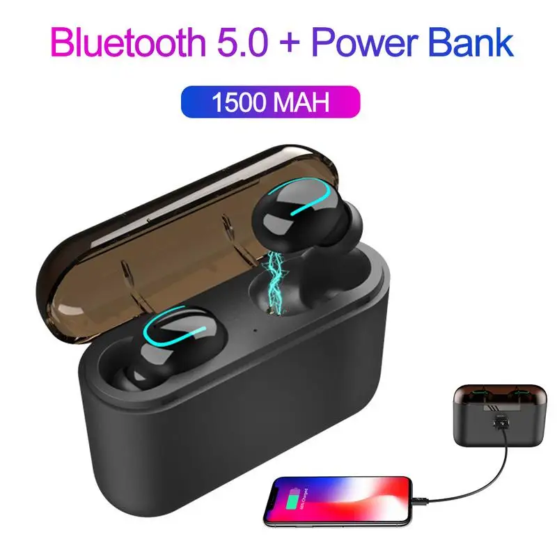 

Q32 Bluetooth 5.0 Earphones TWS Wireless Earphones Blutooth Earphone Handsfree Earphone Sports Earbuds Headset With Power Bank