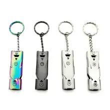 Новые портативные Двухтрубные децибелы из нержавеющей стали EDC для выживания Брелок «свисток»