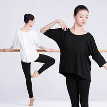 Для женщин Блуза "летучая мышь" Топы Спорт Йога Костюмы Половина рукава Однотонная рубашка одежда для йоги топы хлопковая рубашка