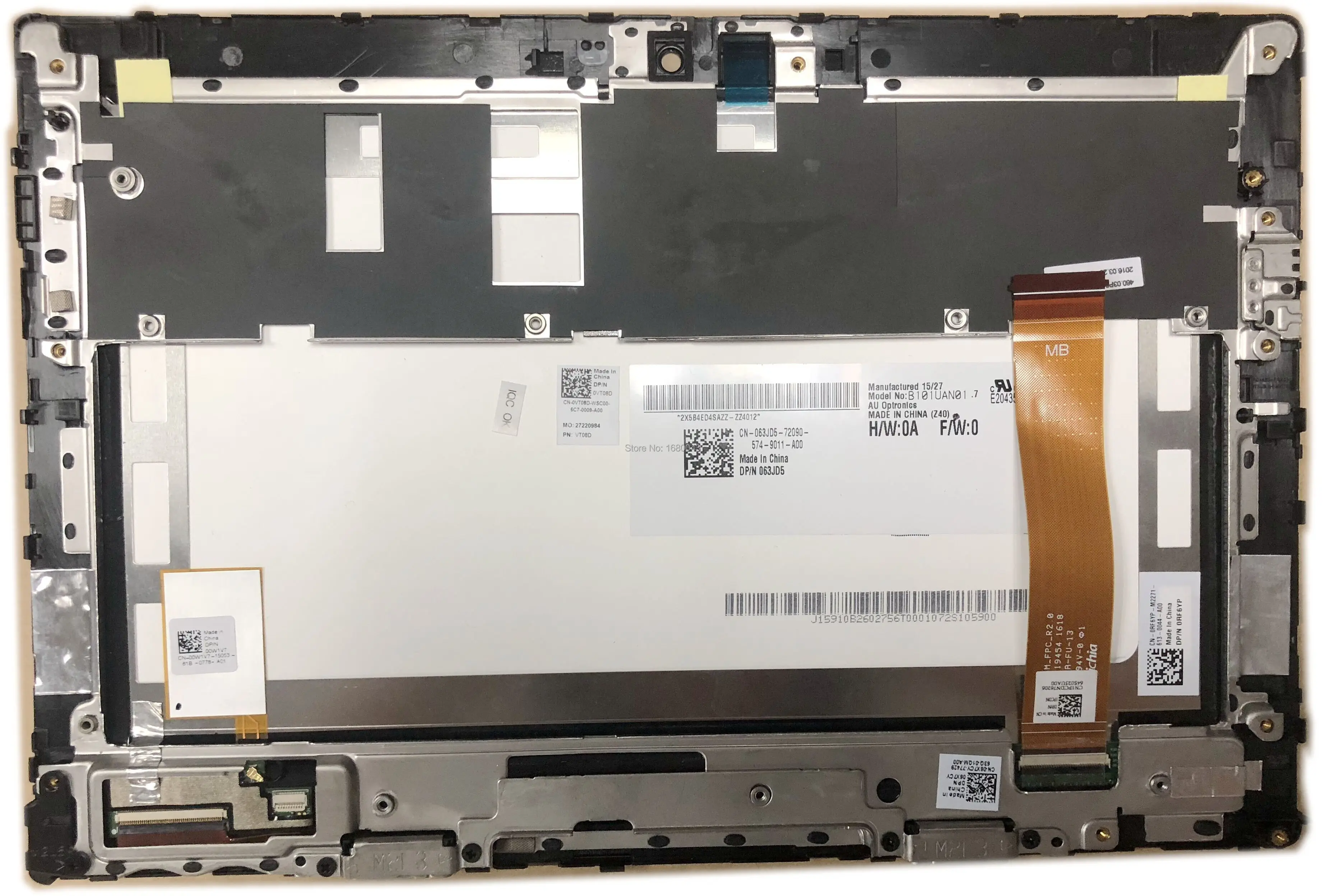 

B101UAN01.7 LCD LED Touch Screen Digitizer Assembly with Frame For 10.1" Dell Venue 10 Pro 5055 5050 5056 BLACK Color