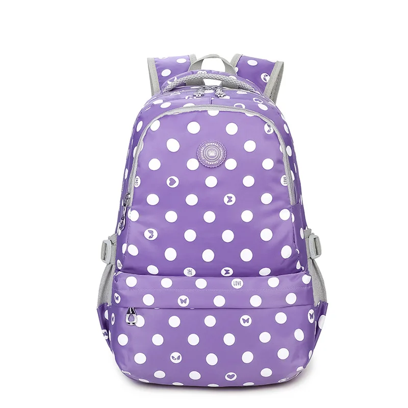 

High Quality Children School Bags For Teenage Boys Girls Women Dot Backpack Waterproof Kids Book Bag Mochila 5 Colors