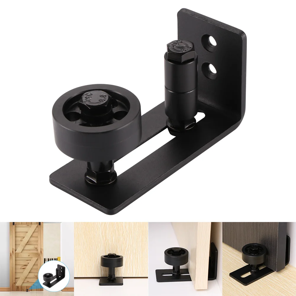 

Barn Door Guide Stay Roller Guide Set 8 in 1 Hardware Adjustable Wall Mounted Sliding Door Guide Setups-Flush to Floor 1pcs