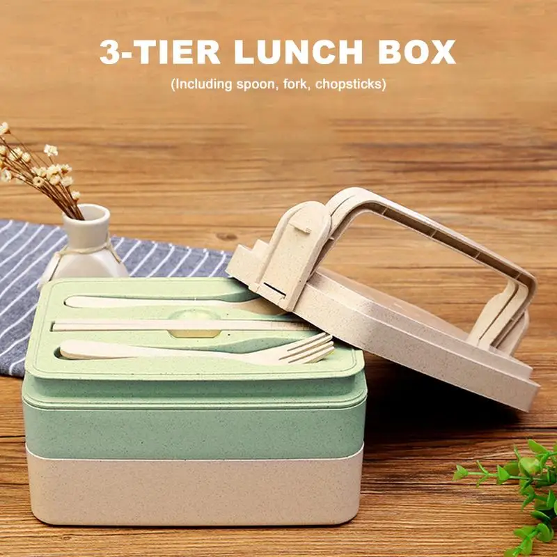 

Japanese Tableware Lunch Box Healthy Material Multi-Compartment Food Sushi Durable Food Storage Container with Cutlery Lunchbox