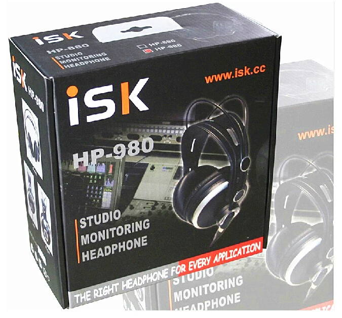 Шумоподавляющие наушники ISK HP 980 с закрытой спинкой Hi Fi для диджея студийного