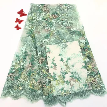 

Green African lace fabric, sequined lace fabric 2019 high quality lace, African women's material RF30271