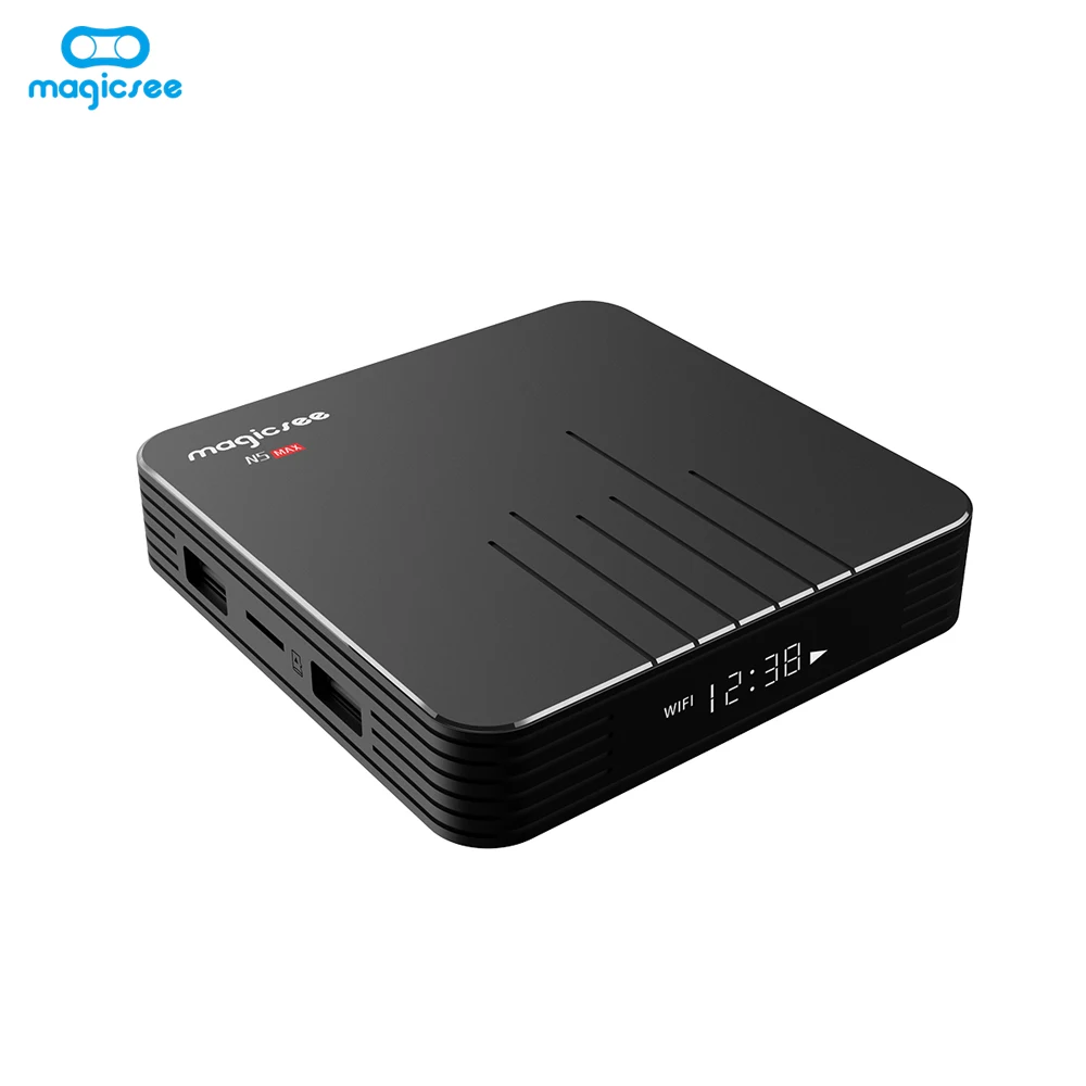 Magicsee N5 Max Android 8.1 Rom 2.4+5G Dual Wifi Tv Box Amlogic S905X2 Quad Core Smart Tv Box With Hd 4K Set Top Box( Us Plug)