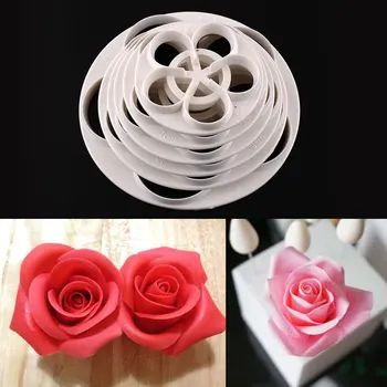 

6pcs Rose Fondant Cake Big Cookie Mold Sugarcraft Gum Cooking Decorating Cutter Tools Diy Cake Mold For Kitchen Accessories