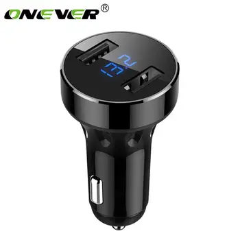

Onever 5v 4.8A Dual USB Car Charger Battery Voltage Display Over Protection Power Adapter For iPhone And Android Phones GPS