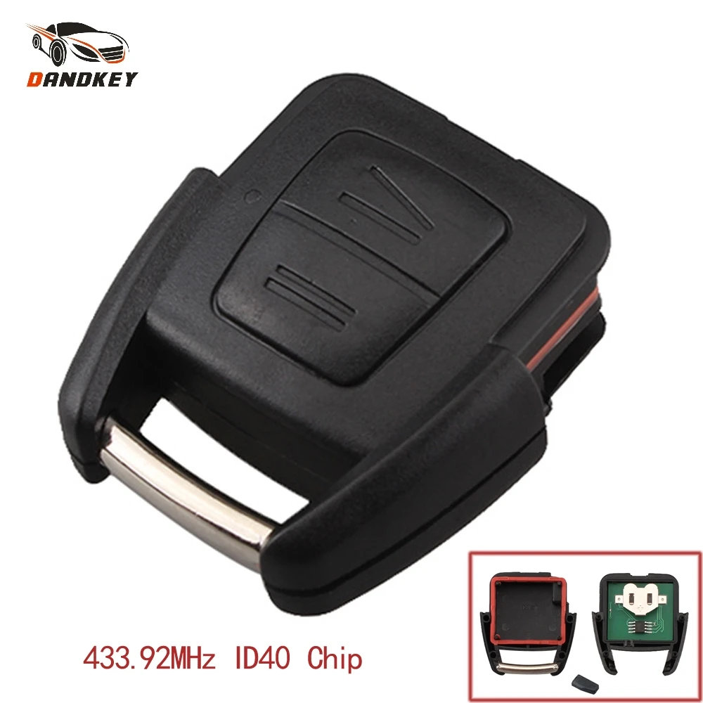 

Dandkey 2 Buttons Fob For Opel Vauxhall Vectra Zafira OP1 24424723 433Mhz With ID40 Chip Smart Remote Car Key Without Blade