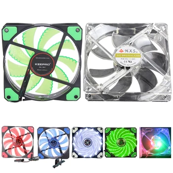 

120x120x25mm 12V 0.18A 3 Pin 4 Pin 15 LED Lighting PC Case Fan Cooler 1200RPM 58CFM Computer Cooling Fan Computer Accessories