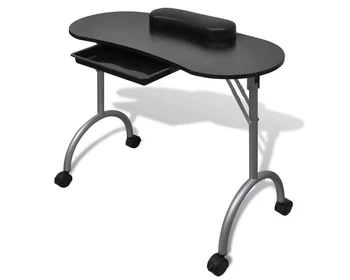

Vidaxl Foldable Manicure Table With A Thick Wrist Pillow 4 Lockable Wheels Nail Tables Professional Commercial Furniture 2 Color