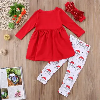 Toddler Kids Baby Girl Christmas Clothes Outfits Clothes Long Sleeve Top and Pant 1-6Y 6