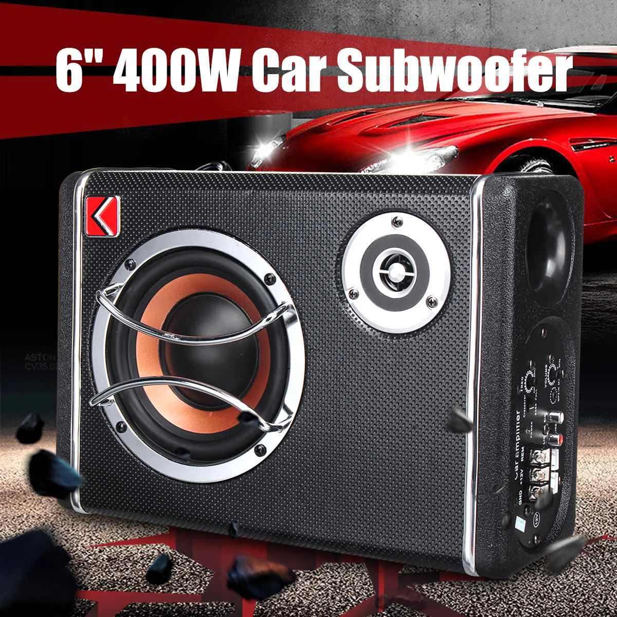

6 Inch 400W 12V Car Home Active Subwoofer Under Seat Sub Audio Speaker Music System Sound Car Speakers Subwoofer Car Audio