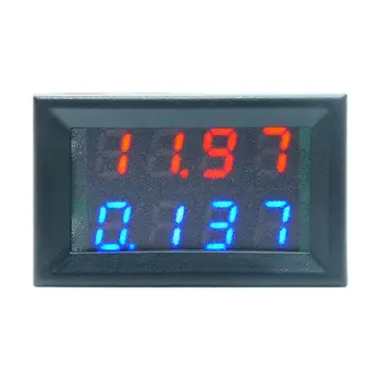 

4 Bit DC 200V 10A Red Blue LED Dual Display Digital Voltmeter Ammeter Voltage Amp Panel Meter 12V 24V Car Current Monitor Tester